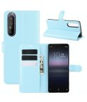 For Sony Xperia 1 II Litchi Texture Horizontal Flip Protective Case with Holder & Card Slots & Wallet(Blue)