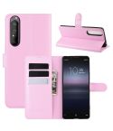 For Sony Xperia 1 II Litchi Texture Horizontal Flip Protective Case with Holder & Card Slots & Wallet(Pink)