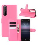 For Sony Xperia 1 II Litchi Texture Horizontal Flip Protective Case with Holder & Card Slots & Wallet(Rose red)