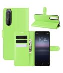 For Sony Xperia 1 II Litchi Texture Horizontal Flip Protective Case with Holder & Card Slots & Wallet(Green)