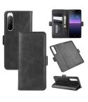 For Sony Xperia 10 II Dual-side Magnetic Buckle Horizontal Flip Leather Case with Holder & Card Slots & Wallet(Black)