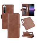 For Sony Xperia 10 II Dual-side Magnetic Buckle Horizontal Flip Leather Case with Holder & Card Slots & Wallet(Brown)