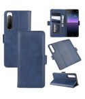 For Sony Xperia 10 II Dual-side Magnetic Buckle Horizontal Flip Leather Case with Holder & Card Slots & Wallet(Dark Blue)