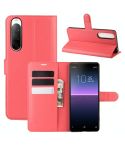 For Sony Xperia 10 II Litchi Texture Horizontal Flip Protective Case with Holder & Card Slots & Wallet(Red)