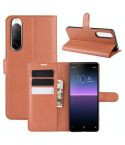 For Sony Xperia 10 II Litchi Texture Horizontal Flip Protective Case with Holder & Card Slots & Wallet(Brown)