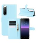 For Sony Xperia 10 II Litchi Texture Horizontal Flip Protective Case with Holder & Card Slots & Wallet(Blue)