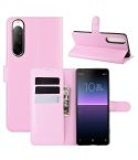 For Sony Xperia 10 II Litchi Texture Horizontal Flip Protective Case with Holder & Card Slots & Wallet(Pink)
