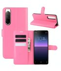 For Sony Xperia 10 II Litchi Texture Horizontal Flip Protective Case with Holder & Card Slots & Wallet(Rose red)