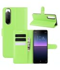 For Sony Xperia 10 II Litchi Texture Horizontal Flip Protective Case with Holder & Card Slots & Wallet(Green)