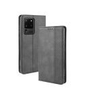 For Galaxy S20 Ultra/S20 Ultra 5G Magnetic Buckle Retro Crazy Horse Texture Horizontal Flip Leather Case  , with Holder & Card Slots & Photo Frame(Black)