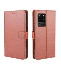 For Galaxy S20 Ultra/S20 Ultra 5G  Retro Crazy Horse Texture Horizontal Flip Leather Case , with Holder & Card Slots & Photo Frame(Brown)