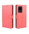 For Galaxy S20 Ultra/S20 Ultra 5G  Retro Crazy Horse Texture Horizontal Flip Leather Case , with Holder & Card Slots & Photo Frame(Red)
