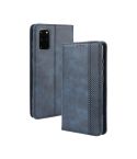 For Galaxy S20+/S20+5G Magnetic Buckle Retro Crazy Horse Texture Horizontal Flip Leather Case  , with Holder & Card Slots & Photo Frame(Blue)