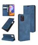 For Galaxy A31 Retro-skin Business Magnetic Suction Leather Case with Holder & Card Slots & Wallet(Dark Blue)