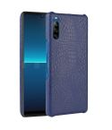 For Sony Xperia L4 Shockproof Crocodile Texture PC + PU Case(Blue)