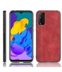 For Huawei Honor Play 4T Pro Shockproof Sewing Cow Pattern Skin PC + PU + TPU Case(Red)