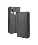 For ZTE Libero S10  Magnetic Buckle Retro Crazy Horse Texture Horizontal Flip Leather Case  , with Holder & Card Slots & Photo Frame(Black)