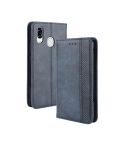 For ZTE Libero S10  Magnetic Buckle Retro Crazy Horse Texture Horizontal Flip Leather Case  , with Holder & Card Slots & Photo Frame(Blue)