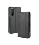 For  Sony Xperia 1 II Magnetic Buckle Retro Crazy Horse Texture Horizontal Flip Leather Case  , with Holder & Card Slots & Photo Frame(Black)