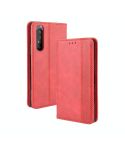 For  Sony Xperia 1 II Magnetic Buckle Retro Crazy Horse Texture Horizontal Flip Leather Case  , with Holder & Card Slots & Photo Frame(Red)