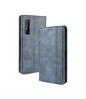 For  Sony Xperia 1 II Magnetic Buckle Retro Crazy Horse Texture Horizontal Flip Leather Case  , with Holder & Card Slots & Photo Frame(Blue)