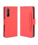 For Sony Xperia 1 II  Wallet Style Skin Feel Calf Pattern Leather Case ,with Separate Card Slot(Red)