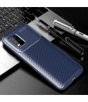 For Xiaomi Mi 10 Lite 5G Carbon Fiber Texture Shockproof TPU Case(Blue)