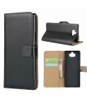 For Sony Xperia 20 Leather Horizontal Flip Holster With Magnetic Clasp and Bracket and Card Slot and Wallet(Black)