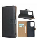 For Galaxy S20 Ultra Leather Horizontal Flip Holster With Magnetic Clasp and Bracket and Card Slot and Wallet(Black)