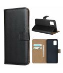 For Galaxy A51 Leather Horizontal Flip Holster With Magnetic Clasp and Bracket and Card Slot and Wallet(Black)