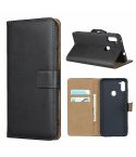 For Galaxy A11 Leather Horizontal Flip Holster With Magnetic Clasp and Bracket and Card Slot and Wallet(Black)