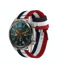 22mm For Huawei Watch GT2e GT2 46mm Nylon single ring strap(Red White Blue)