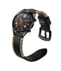 22mm For Huawei Watch GT2e GT2 46mm Leather Watch Band(Black)