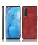 For Oppo Find X2 Neo Shockproof Sewing Cow Pattern Skin PC + PU + TPU Case(Red)