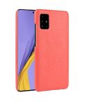 For Galaxy A71 5G Shockproof Crocodile Texture PC + PU Case(Red)