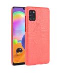 For Galaxy A31 Shockproof Crocodile Texture PC + PU Case(Red)