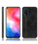 For Vivo Y50 Shockproof Sewing Cow Pattern Skin PC + PU + TPU Case(Black)
