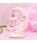 Moon Resin Cartoon Romantic Bedroom Decor Night Lamp Baby Kids Birthday Xmas Gift(Pink)