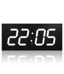 LED Large Screen Digital Electronic Clock Remote Control Double-sided Wall Clock (White)