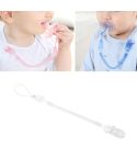 Baby Pacifier Clip Chain PP Holder Soother Pacifier Clips Leash Strap Nipple Holder for Infant Feeding (Transparent)