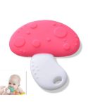 Baby Silicone Teether Children Teeth Molars Baby Products(Rose Red Mushroom)