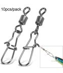 10pcs /Pack Stainless Steel Fishing Connector Bearing Rolling Swivel Connector Fishing Gear Accessories(7(25mm))