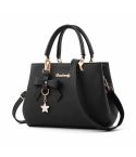 Women Luxury Tote Plum Blossom Bow Sweet Messenger Bag(Black)