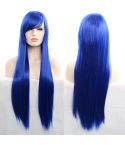 Anime Cosplay Role Playing Color Wig COS Harajuku Style 80cm Long Straight Hair(Blue)
