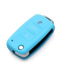 2 PCS Silicone Car Key Cover Case for Volkswagen Golf(Blue)