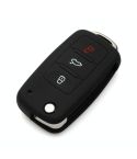 2 PCS Silicone Car Key Cover Case for Volkswagen Golf(Black)