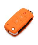 2 PCS Silicone Car Key Cover Case for Volkswagen Golf(Orange)