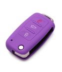 2 PCS Silicone Car Key Cover Case for Volkswagen Golf(Purple)