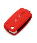 2 PCS Silicone Car Key Cover Case for Volkswagen Golf(Red)