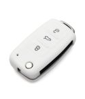 2 PCS Silicone Car Key Cover Case for Volkswagen Golf(White)
